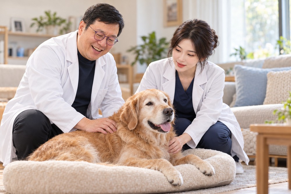 飼主陪伴犬隻(AI 生成示意)